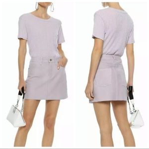 NEW Current/ Elliot Lilac Purple Lamb Leather Mini Skirt